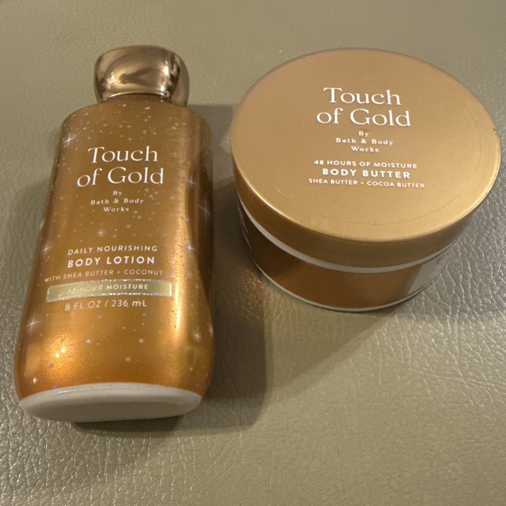Bath & Body Works TOUCH OF GOLD Body Butter, 6.5 oz + Body Lotion 8 oz New